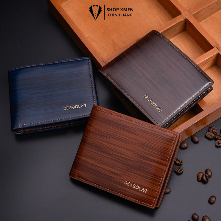 Ví Da Họa Tiết Sang Trọng Lịch Sự Cho Nam Thiết Kế 3 Ngăn Lưu Trữ Thẻ ...