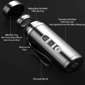 [GIỮ NHIỆT ĐẾN 12 TIẾNG] Bình giữ nhiệt inox 304 dung tích 1000ml 2 lớp cách nhiệt giữ nóng lạnh cao cấp-bình giữ nhiệt xilang