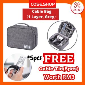 [COSE] Travel Electronic Digital Gadget Bag USB Cable Accessories Storage Organizer Bag Cable Storage Bag Cable Storage Organizers Cable Bag Beg Aksesori Elektronik