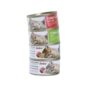 Bioline 24pcs Wet Cat Food 375g for Cats and Kittens High Protein Canned Cat Food for Healthy Growth