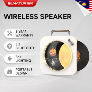 Wireless Bluetooth Small Speaker Portable Mini Bass Dopamine Retro Record Speaker with Ambient Light HiFi Sound Quality