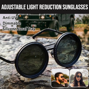 Adjustable Light Reduction Sunglasses Vintage Round Glasses Steampunk Flip Glasses Sunglasses Retro Male Female for Women Men