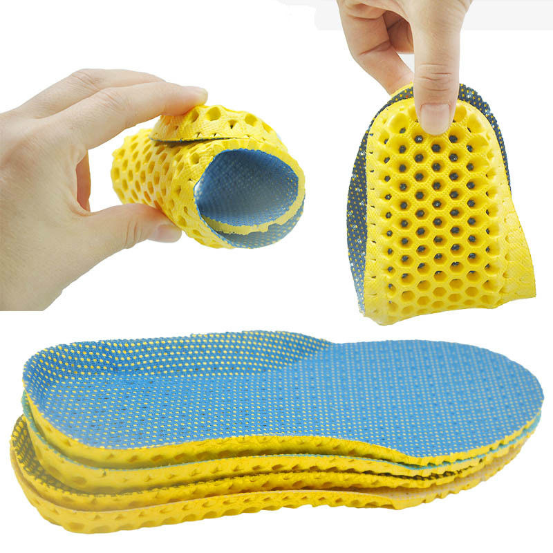 1 pair Elastic Breathable Running Insoles Orthopedic Memory Foam Foot Cushion Shoe Sole Honeycomb Bottom Insoles