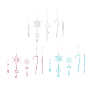 เครื่องประดับไอซ์ซิเคิลอะคริลิคใส20ชิ้นสำหรับตกแต่งวันหยุดกันแตกแบบพกพาต้นคริสต์มาสของตกแต่งที่แขวนประตูหน้าต่าง