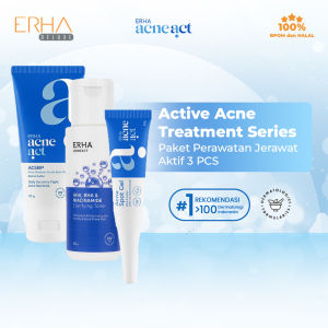 ERHA AcneAct Perawatan Jerawat Aktif 3 Pcs / Sabun ACSBP + Acne Spot Gel + Toner Clarifying