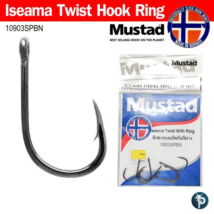 เบ็ดตกปลา Mustad ISEAMA รหัส 10903SPBN TWIST WITH RING HOOK