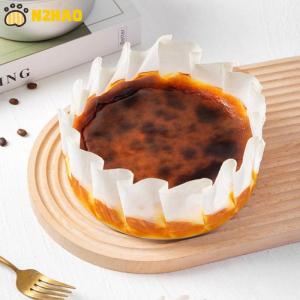 【N2HAO】 Basque Cheesecake Oil Paper Tray Foldable Cake Mold Disposable Release Mousse Cake Paper Baking Oil Proof Edge Paper