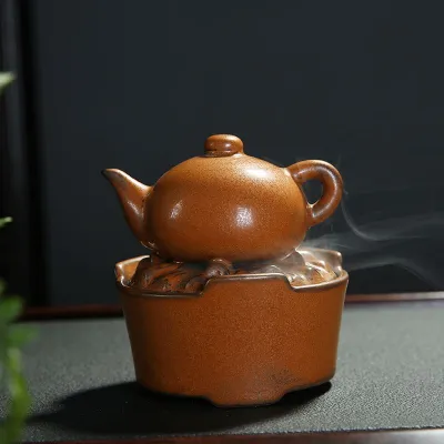 Ceramic incense burner - Home-use imitation ancient-style indoor sandalwood burner - Buddhist altar incense burner for offering incense - Tea ceremony incense burner 陶瓷香炉家用仿古室内檀香炉佛堂供佛茶道熏香炉