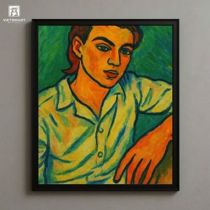 Tranh Nghệ thuật "Người Đàn Ông Màu Xanh" VIETSMART ART - Acrylic 60 x 70cm