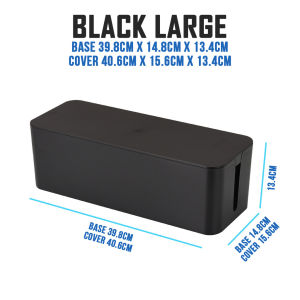 SG Cable Organizer Set - Cable Box Cable Wrap Cable Holder Wire Management Organiser Extension Socket Plug Safety Office Computer TV USB Hub Under Desk Power Sleeve Binder Cord Baby Cover Wall Tray Case Concealer Protector System Manager Kit Black White