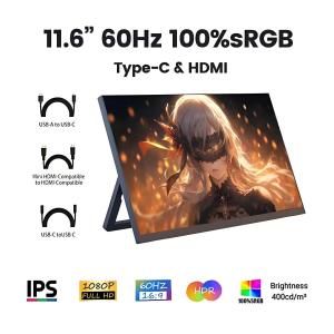 EXPOSE จอภาพแบบพกพา PORTABLE MONITOR 11.6/14/15.6/16.1นิ้ว 60/144HZ หน้าจอสัมผัสความละเอียดสูง 1080P HDR สําหรับสวิทช์ PS4 โทรศัพท์แล็ปท็อป XBOX