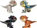 Jurassic World Snap Squad Mini Dinos 4-Pack T-Rex Velociraptor Blue Indoraptor Indominus Rex Action Figure Gift Set Mattel GKH02. 