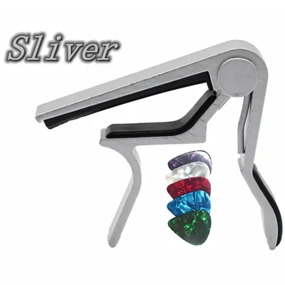 Quick Change Clamp Key Acoustic Classic Guitar Capo Aluminum Alloy Guitar Clamp Professional Key Trigger Capo with pick