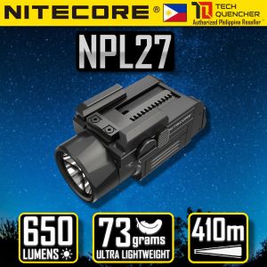 Nitecore NPL27 Flashlight 410 Meters - 650 Lumens - 500mAh Magnetic Charging Removable Battery - 73g