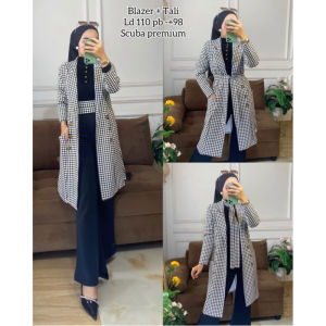 LONG BLAZER WANITA SCUBA MOTIF HS BEST SELLER /PANJANG KOREA / BLAZER KANTOR