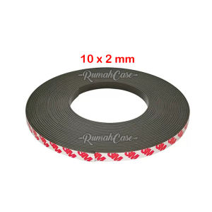 Magnet Tape Flexible lebar 15mm tebal 2mm - per meter / per 100 cm dengan Double Tape 3M magnetic maghnet strip roll rol 15 mm meteran 1.5 cm
