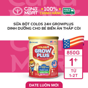 Sữa bột Nutricare Colos 24h Grow Plus 1+ giúp trẻ phát triển toàn diện (850g)