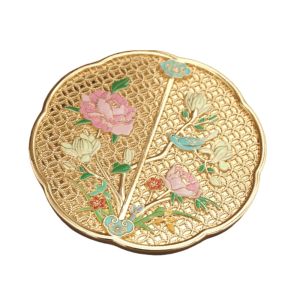 STARGOODS ประณีตประณีตประณีต กระจกสไตล์จีน วินเทจ ดอกไม้3D จัดการกระจกแต่งหน้า แฟชั่นสำหรับผู้หญิง เครื่องมือแต่งหน้าแต่งหน้า กระจกโต๊ะเครื่องแป้งกลม ใช้ได้ทุกเพศ