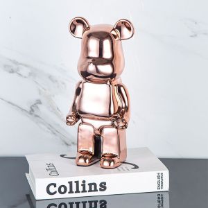 DAFIFY เซรามิกไฟฟ้าสัตว์หมีตกแต่งบ้านสำหรับทีวียืนห้องนั่งเล่นโต๊ะทำงานตกแต่ง20เซนติเมตร