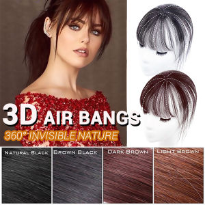 3D Women Bangs Wig Hair Chemical Fiber Hair Replacement Natural Light Bangs Wig Piece With Clips For Ladies Girls
