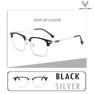 Gentle Fawn Kacamata Antiradiasi Blueray Chrome Heart Style Terbaru TR90 Metal Kotak Fashion Wanita dan Pria 1875