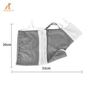 Cat Bathing Bag Grooming Net Bag Adjustable Breathable Anti-bite and Anti-Scratch Washing Mesh Bag for Shower Nail Trimming Injection