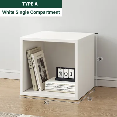 [1PC] Encora Wooden Stackable Cube Storage Rack Storage Oragnizer Cabinet Cube Box Bookshelf Kotak Buku Rak Penyimpanan