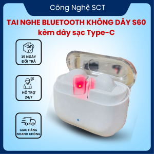 Tai Nghe S60 Công Nghệ Bluetooth 5.3 Âm Thanh Hoàn Hảo – Độ Trễ Thấp – Hợp Nghe Nhạc & Chơi Game - Kết Nối Mọi DÒng Điện Thoại Thông Minh