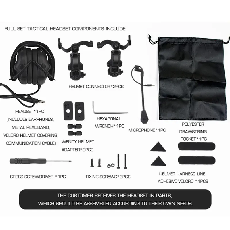 IDOGEAR G5 Electronic Tactical Headset Pickup Noise Cancellation Reduction  Military Wargame Communicate Headphone HD-19