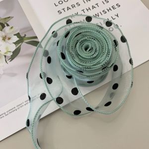 AKZDXE 10 Yards Length Organza Ribbon 5.5cm Width Flocked Finish Scalloped Edge Ribbon Elegant Wavy Edge Ruffled Edge Ribbon DIY Hair Bows
