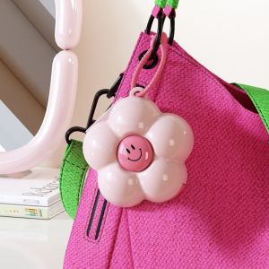 XINSU38 Transparent Lid Ring/Earring Organizer Bag Hanging Flower Shape Jewelry Storage Pendant New Kawaii Pill Storage Box Key Ring