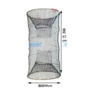 Bubu Ikan Panjang Jaring Pukat Warna Hitam 2 Lubang Bubu Ikan & Udang 2 Cage Fishing Net 弹簧捉螃蟹笼