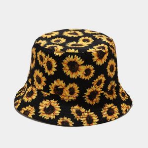 หมวก Bucket ลายดอกทานตะวัน Sunflower ใส่สบาย 05-H22