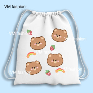 Tas Serut dan Totebag Kanvas Motif Cute & Lucu Menggemaskan Bahan Kanvas Tebal Premium