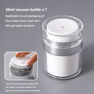 WAPKTY Push-type Vacuum Bottle 15ml/30ml/50ml Travel Bottle Face Cream Lotion Cream Bottle Full-cover Cosmetic Containers