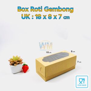 (isi 25 pcs) Dus Box Roti Gembong 20x10x7cm – Dus Roti Gembong Anti Lengket 18x8x7cm Food Grade – Kemasan Roti Laminasi Anti Rembes