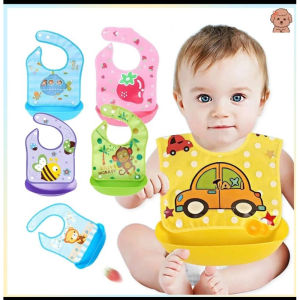 slabber silikon plastik celemek makan bayi anti air slabber silikon bayi B45