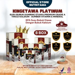 Kingetawa Susu Etawa Dengan High Calcium Tinggi Untuk Kesehatan Pernafasan Batuk Paru2 & Rematik Kemasan 250gram Paket 8 Box
