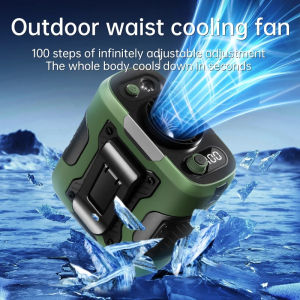 Qimedo พัดลมเหน็บเอว 10000mAh แขวนไว้ที่เอว วางบนโต๊ะ พัดลม พาวเวอร์แบงค์ 2 ใน 1 ไฟแสงสว่าง พัดลมพกพา with Powerbank