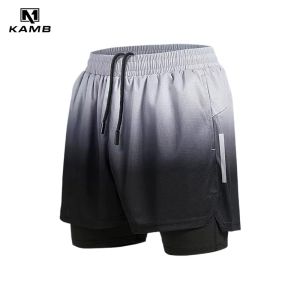 KAMB 2 in1celana pendek olaharaga pria sportswear gym fitness running