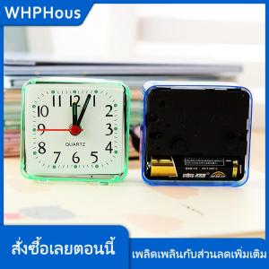 WHPHous นาฬิกาปลุกแบบอนาล็อกสำหรับนักเรียนน่ารักนาฬิกาปลุกตั้งโต๊ะนาฬิกาสี่เหลี่ยมขนาดกะทัดรัดข้างเตียงนาฬิกานักเรียนห้องนอนนาฬิกาปลุกอิเล็กทรอนิกส์