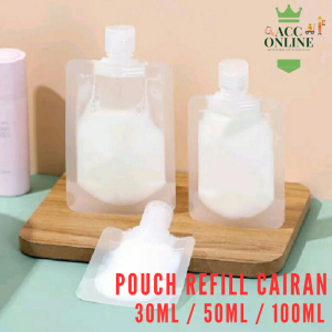 POUCH REFILL TEMPAT ISI ULANG SABUN SHAMPO CAIR TRAVEL / PLASTIK FLIPTOP TRAVELING ORGANIZER POUCH / BOTOL TEMPAT