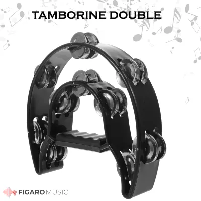 Tambourine Double Row Handheld Tambourine Hand Drum Percussion Musical Instrument - Tamborin Double Ring Kecrekan