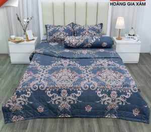 Bộ ga gối 3 món 1m6x2m và 1m8x2m mẫu hoa nền đỏ