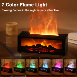 Fireplace Aroma Diffuser Simulated Flame Air Purifier Intelligent Waterless Shutdown with Remote Control Creative Gift