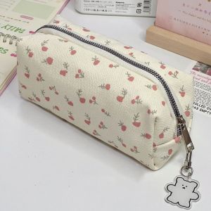 LANCE Small Flowers Floral Pencil Bag Fresh Style Storage Bags Pencil Cases Pen Box Simple Pen Bag School Supplies