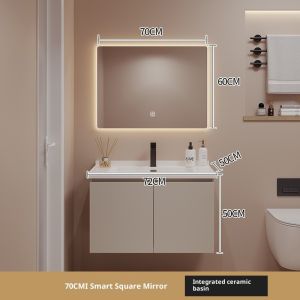[Cozy ]Bathroom Vanity With Side Storage Cabinet Wash  Integrated Ceramic Basin And Vanity Unit Combination