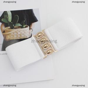 [COD] zhangyuqing Womens Wide Elastic Waist Belt Fashion Simple Metal Buckle Waistband Corset Cinch Belt Dress Stretchy Belts