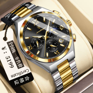 Swiss certification POEDAGAR chronograph watch for men waterproof original multifunctional stainless steel wrist watch calendar luminous