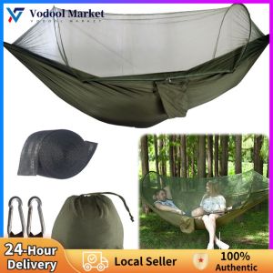 【Vodool】 Camping Hammock with Mosquito Net Portable Hammock Hammock Bed for Indoor Outdoor Hiking Camping Backpacking
